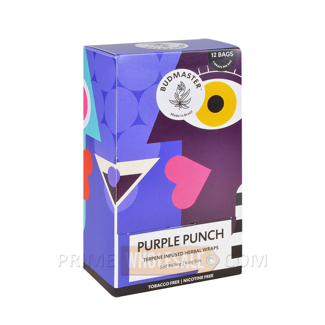Budmaster Terpene Infused Herbal Wraps Purple Punch 12 Bags of 5