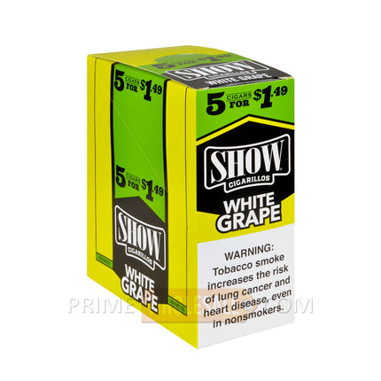 Show Cigarillos White Grape 1.49 Pre-Priced 15 Packs of 5