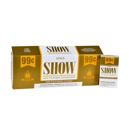 Show Gold Filtered Cigars 10 Packs of 20