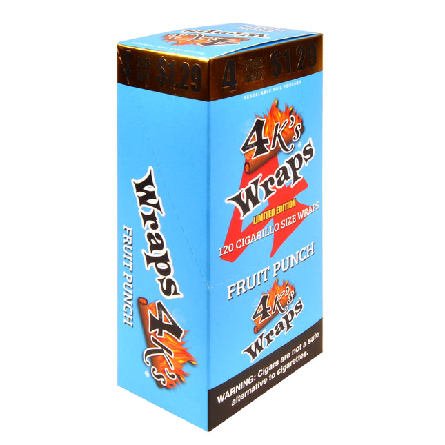 4 Kings Fruit Punch Wraps $1.29 Pre-Priced 30 Pouches of 4