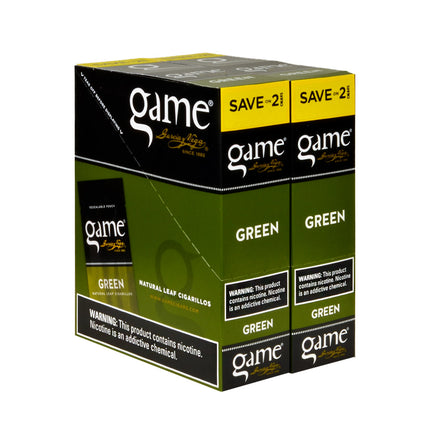 Game Cigarillos Foil 30 Packs of 2 Cigars Green