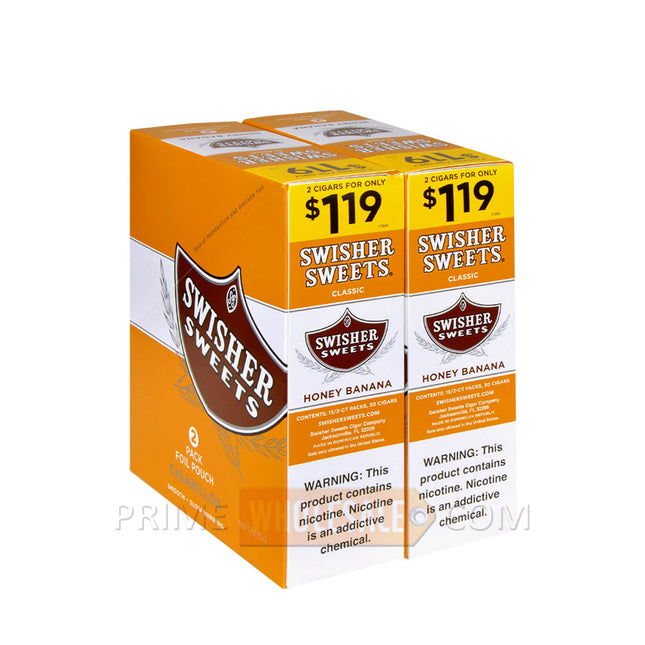 Swisher Sweets Honey Banana Cigarillos 1.19 Pre-Priced 30 Packs of 2
