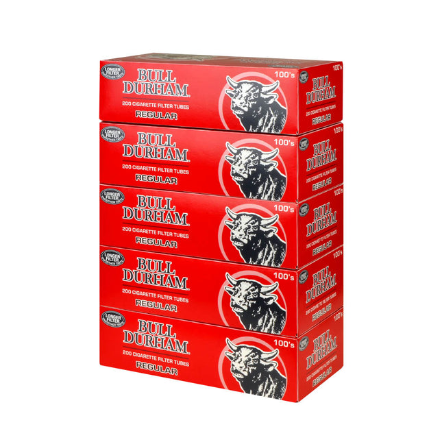 Bull Durham Filter Tubes 100 mm Regular (Full Flavor) 5 Cartons of 200