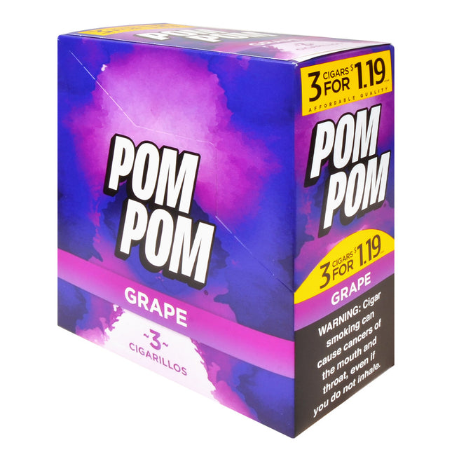 Pom Pom Cigarillos $1.19 Pre Priced 15 Packs of 3 Cigars Grape
