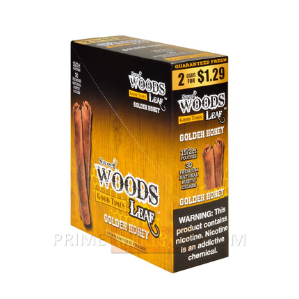 Good Times Sweet Woods Leaf Cigars Golden Honey 1.29 Pre-Priced 15 Packs of 2