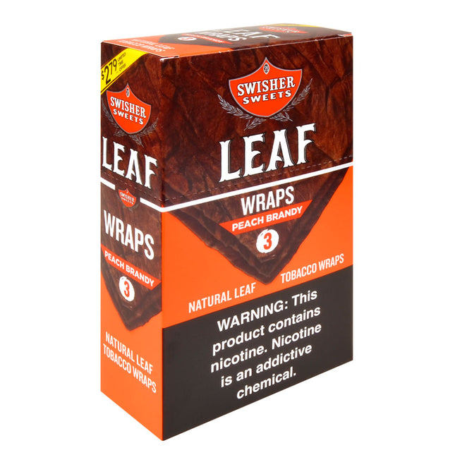 Swisher Sweets Leaf Wraps Peach Brandy $2.79, 10 packs of 3