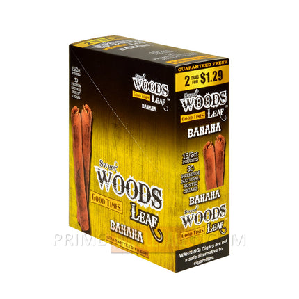 Good Times Sweet Woods Leaf Cigars Banana 1.29 Pre-Priced 15 Packs of 2
