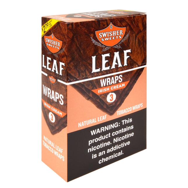 Swisher Sweets Leaf Wraps Irish Cream $2.79, 10 packs of 3