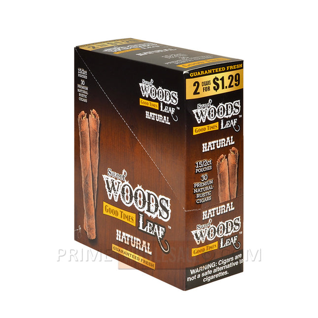 Good Times Sweet Woods Leaf Cigars Natural 1.29 Pre-Priced 15 Packs of 2