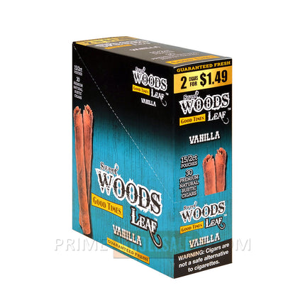 Good Times Sweet Woods Leaf Cigars Vanilla 1.49 Pre-Priced 15 Packs of 3