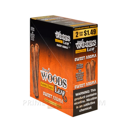 Good Times Sweet Woods Leaf Cigars Sweet Aroma 1.49 Pre-Priced 15 Packs of 2