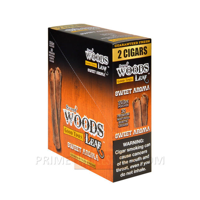 Good Times Sweet Woods Leaf Cigars Sweet Aroma 15 Packs of 2