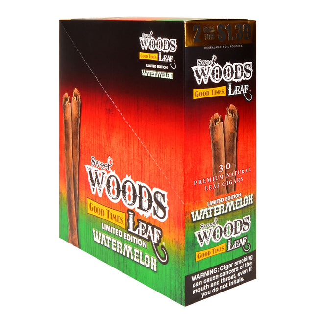 Good Times Sweet Woods Leaf Cigars Watermelon 1.39 Pre-Priced 15 Packs of 2