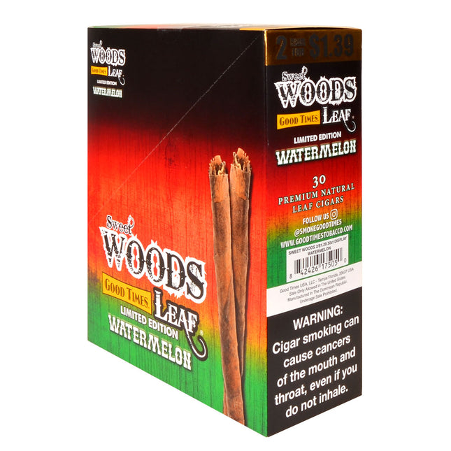Good Times Sweet Woods Leaf Cigars Watermelon 1.39 Pre-Priced 15 Packs of 2