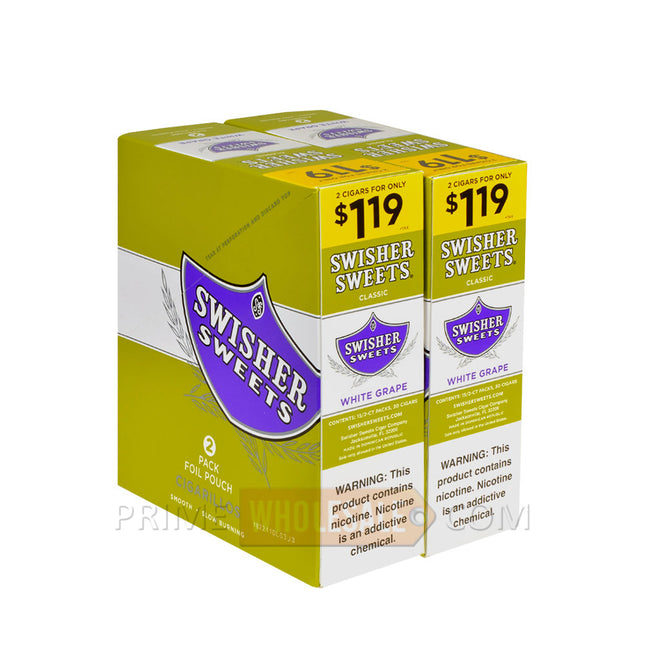 Swisher Sweets White Grape Cigarillos 1.19 Pre-Priced 30 Packs of 2