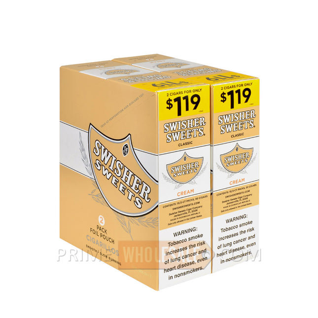 Swisher Sweets Cream Cigarillos 1.19 Pre-Priced 30 Packs of 2
