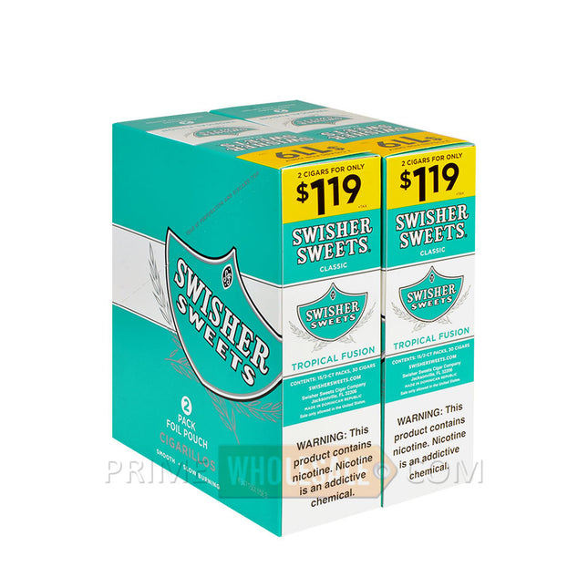 Swisher Sweets Tropical Fusion Cigarillos 1.19 Pre-Priced 30 Packs of 2