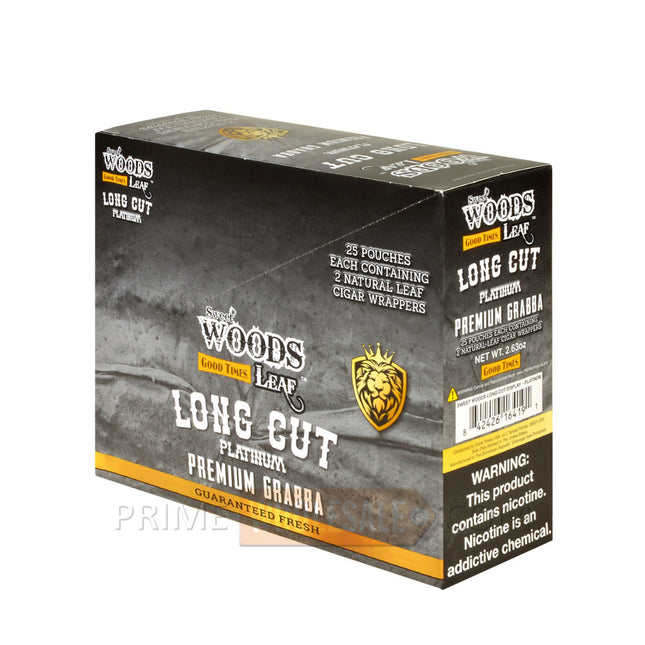 Good Times Sweet Woods Leaf Long Cut Premium Grabba Cigar Wraps Platinum 25 Pouches of 2