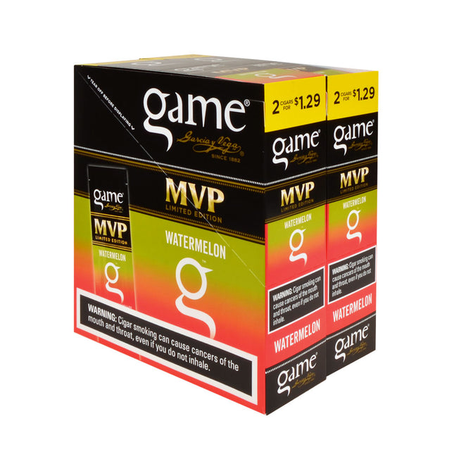 Game Cigarillos Foil Watermelon 2 for 1.29 Pre-Priced 30 Packs of 2
