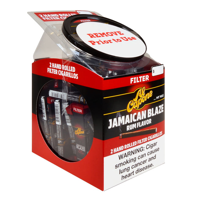 Al Capone Jar Jamaican Blaze (Rum) Filter Cigarillos 60 Packs of 2