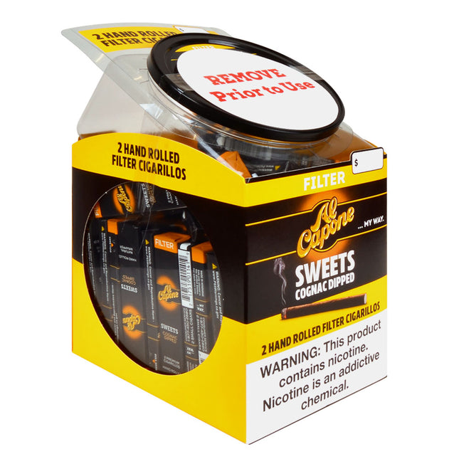 Al Capone Jar Sweets (Cognac) Filter Cigarillos 60 Packs of 2