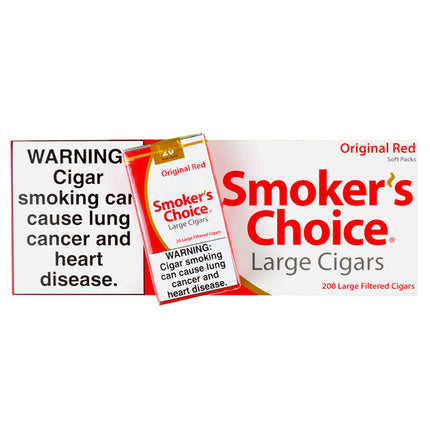 Smoker's Choice Original Red Filtered Cigars 10 Packs of 20 2