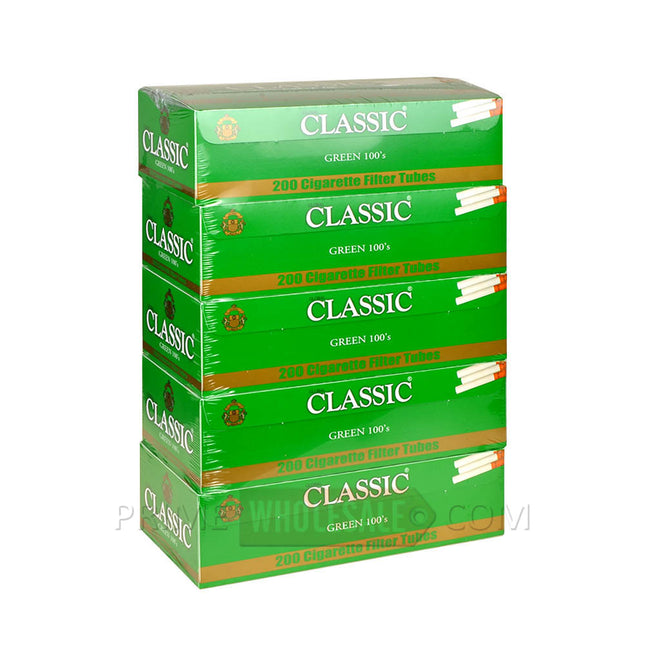 Classic Filter Tubes 100 mm Green (Menthol) 5 Cartons of 200