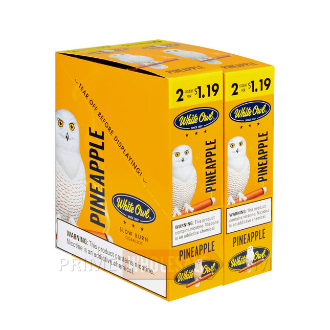 White Owl Cigarillos 1.19 Pre Priced 30 Packs of 2 Cigars Pineapple