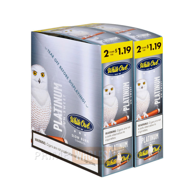 White Owl Platinum Cigarillos 1.19 Pre-Priced 30 Packs of 2