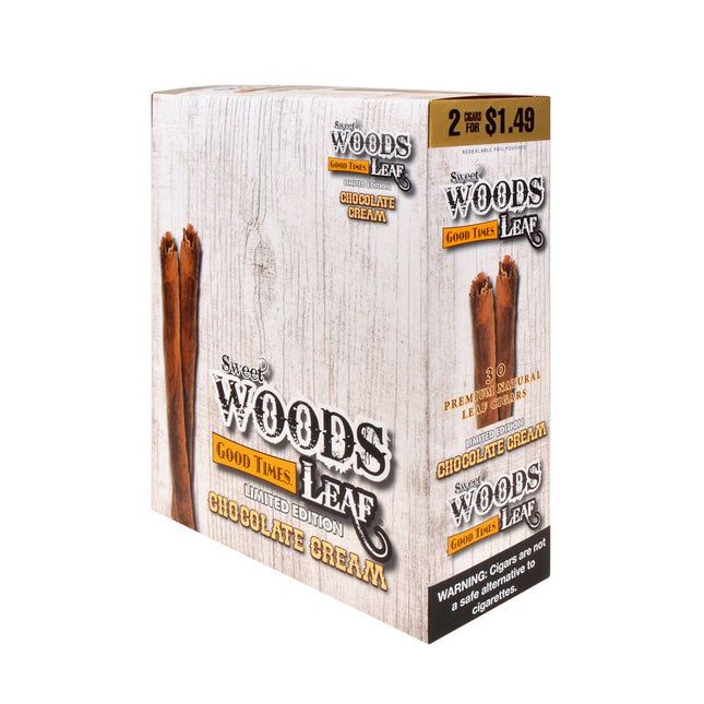 Good Times Sweet Woods Leaf Cigars Chocolate Cream 1.49 Pre-Priced 15 Packs of 2