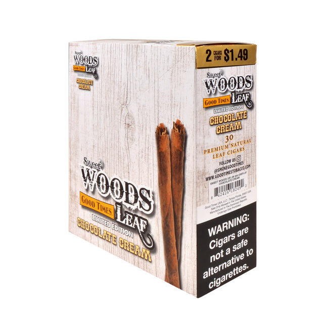 Good Times Sweet Woods Leaf Cigars Chocolate Cream 1.49 Pre-Priced 15 Packs of 2
