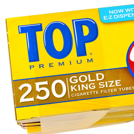 Top Premium Filter Tubes King Size Gold (Light) 4 Cartons of 250