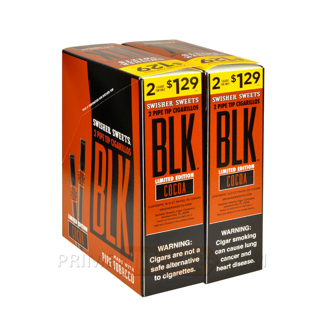 Swisher Sweets BLK Cocoa Tip Cigarillos 1.29 Pre-Priced 30 Packs of 2