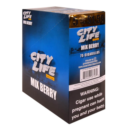 City Life Cigarillos 1.59 Pre-Priced 15 Packs of 5 Cigars Mix Berry