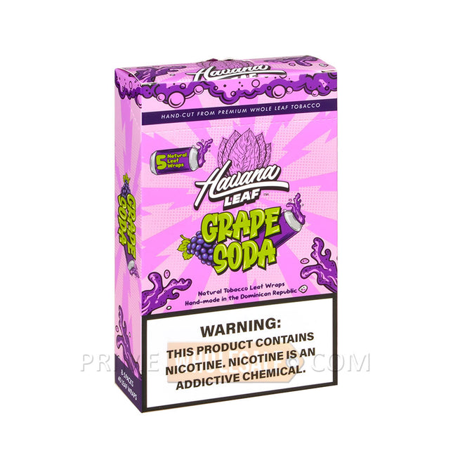 Havana Leaf Tobacco Wraps Grape Soda 8 packs of 5