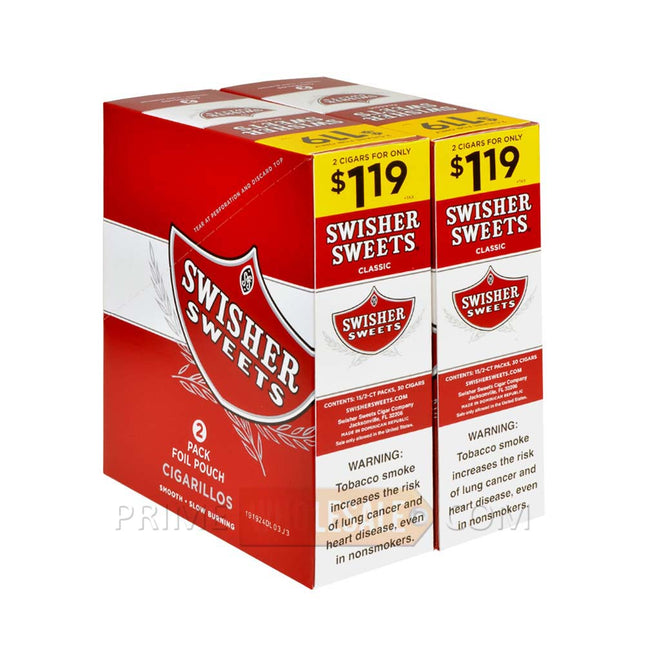 Swisher Sweets Regular Cigarillos 1.19 Pre-Priced 30 Packs of 2