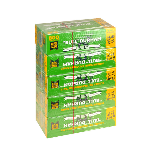 Bull Durham Filter Tubes 100 mm Menthol $2.29 Pre-Priced 5 Cartons of 200