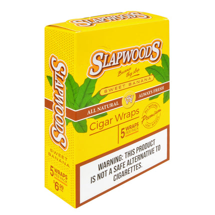 Slapwoods Sweet Banana Natural Cigar Wraps, 10 packs of 5