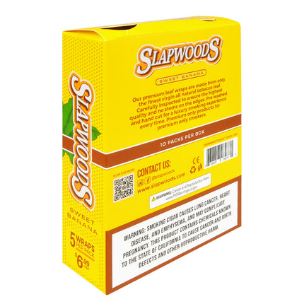 Slapwoods Sweet Banana Natural Cigar Wraps, 10 packs of 5