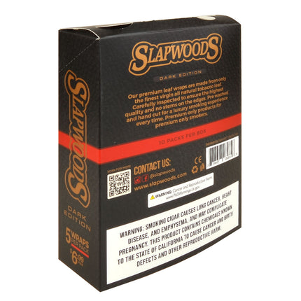 Slapwoods Dark Edition Natural Cigar Wraps, 10 packs of 5