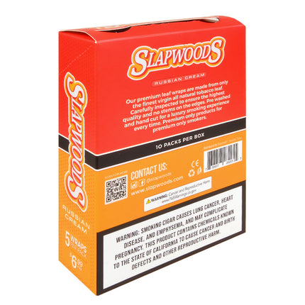 Slapwoods Russian Cream Natural Cigar Wraps, 10 packs of 5