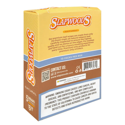 Slapwoods Natural Cigar Wraps, 10 packs of 5