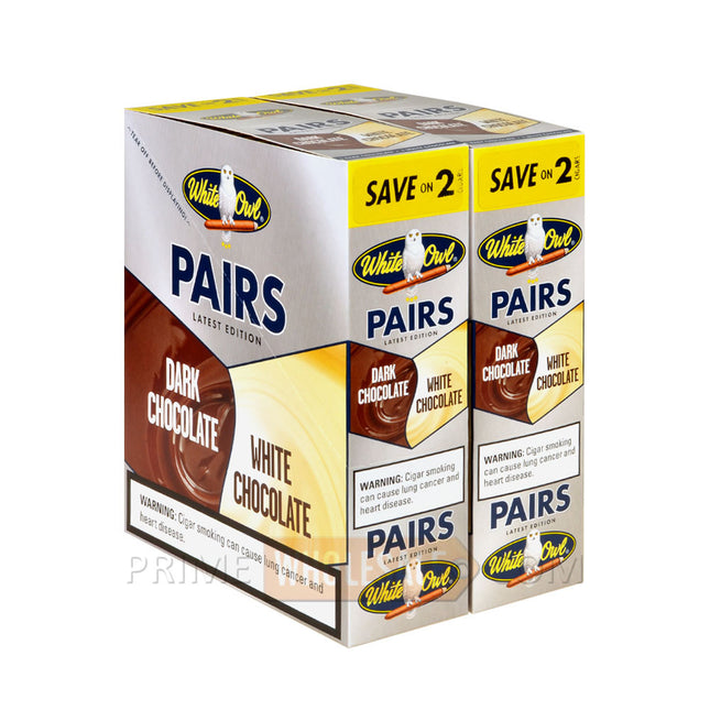 White Owl Pairs Dark Chocolate/White Chocolate Cigarillos 30 Packs of 2 Cigars