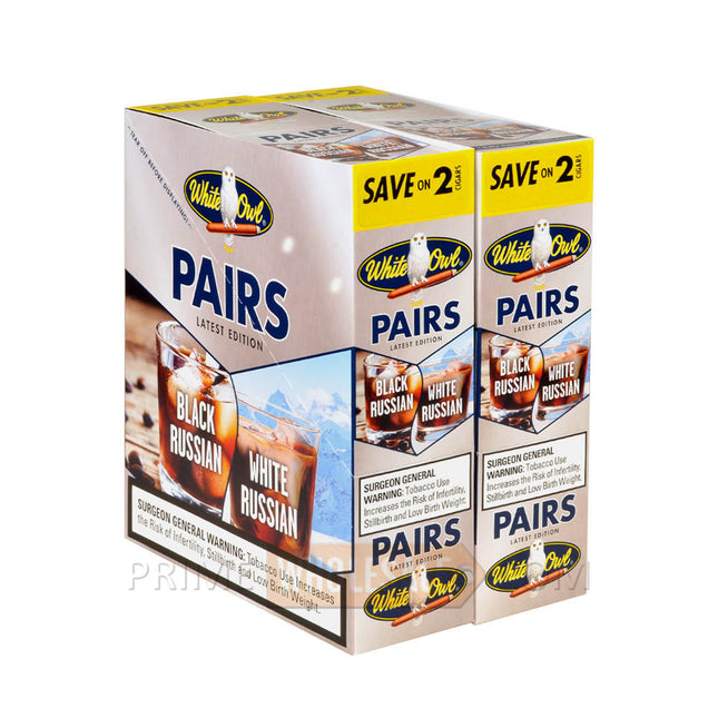 White Owl Pairs Black Russian/White Russian Cigarillos 30 Packs of 2 Cigars
