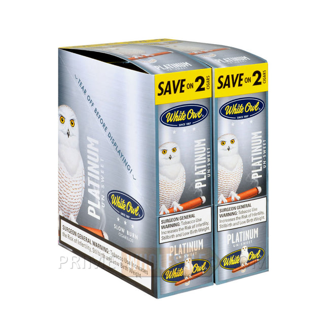 White Owl Cigarillos 30 Packs of 2 Cigars Platinum
