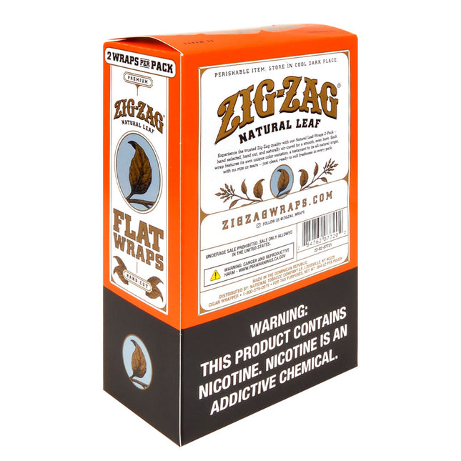 Zig Zag Straight Natural Leaf Flat Wraps 10 packs of 2