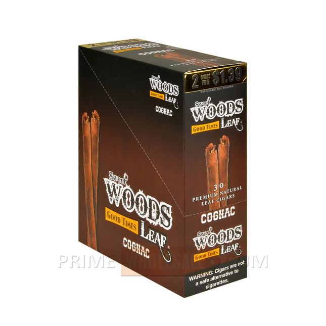 Good Times Sweet Woods Leaf Cigars Cognac 1.39 Pre-Priced 15 Packs of 2