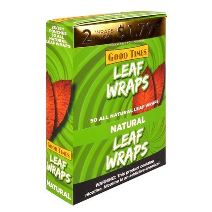 Good Times 2x$1.79 Leaf Wraps Natural