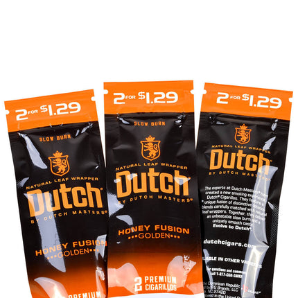 Dutch Masters Foil Honey Fusion (Golden) 1.29 Pre-Priced Cigarillos 30 Packs of 2