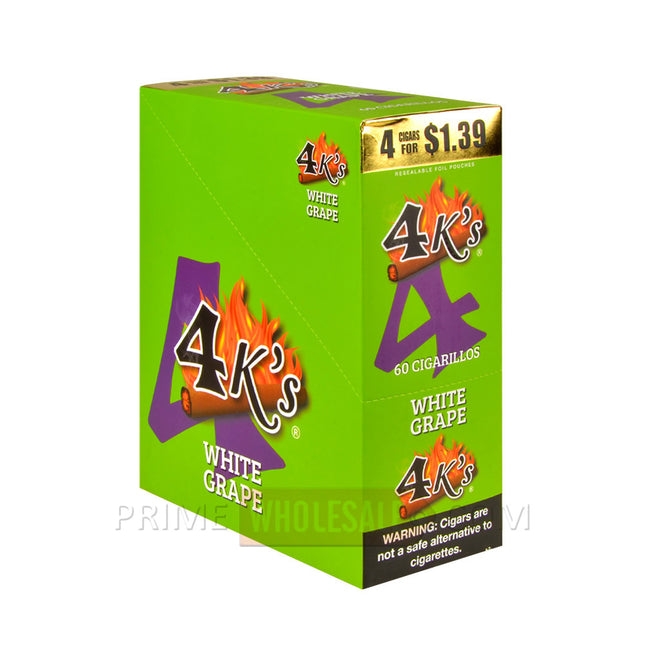 4 Kings Cigarillos 15 Packs of 4 Pre-Priced 1.39 White Grape